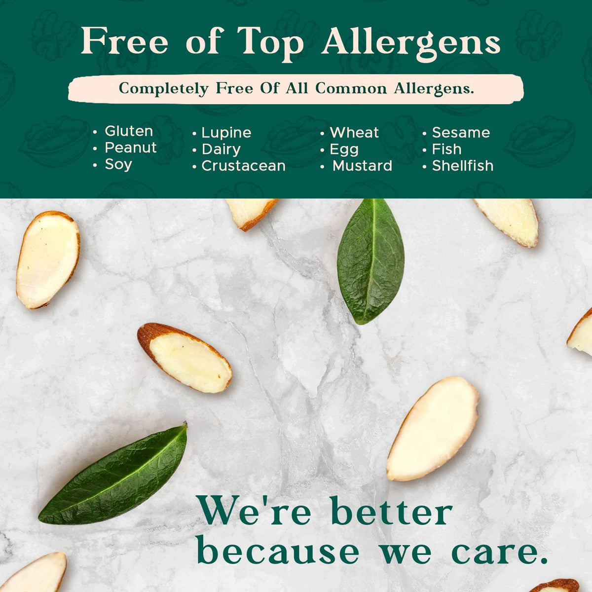 I'm A Nut batch-tested gluten- and peanut-free almonds for allergen-aware cooking.