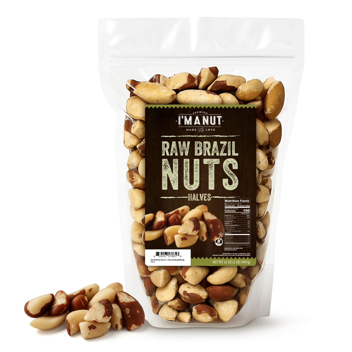 I'm A Nut raw-broken-brazil-nuts-bag for snacking and baking.