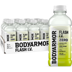 BODYARMOR Flash I.V. lemon lime bottle for rapid hydration after workouts.