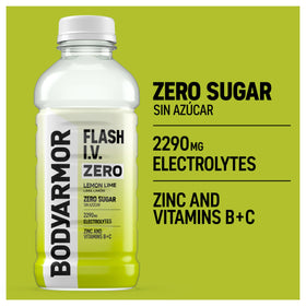 BODYARMOR Flash I.V. zero sugar pack of bottles ready for gym sessions.