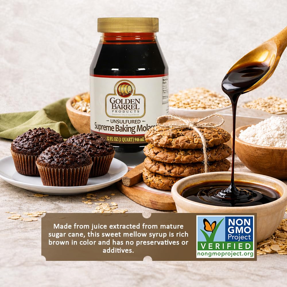 Golden Barrel Unsulphured Supreme Baking Molasses – 32 oz