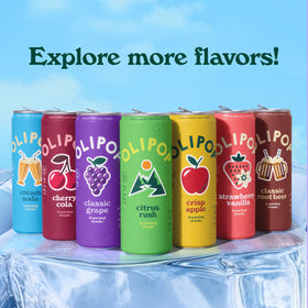 OLIPOP Sparkling Prebiotic Soda, Crisp Apple – 12-Pack Skinny Cans, Gluten Free, Non-GMO