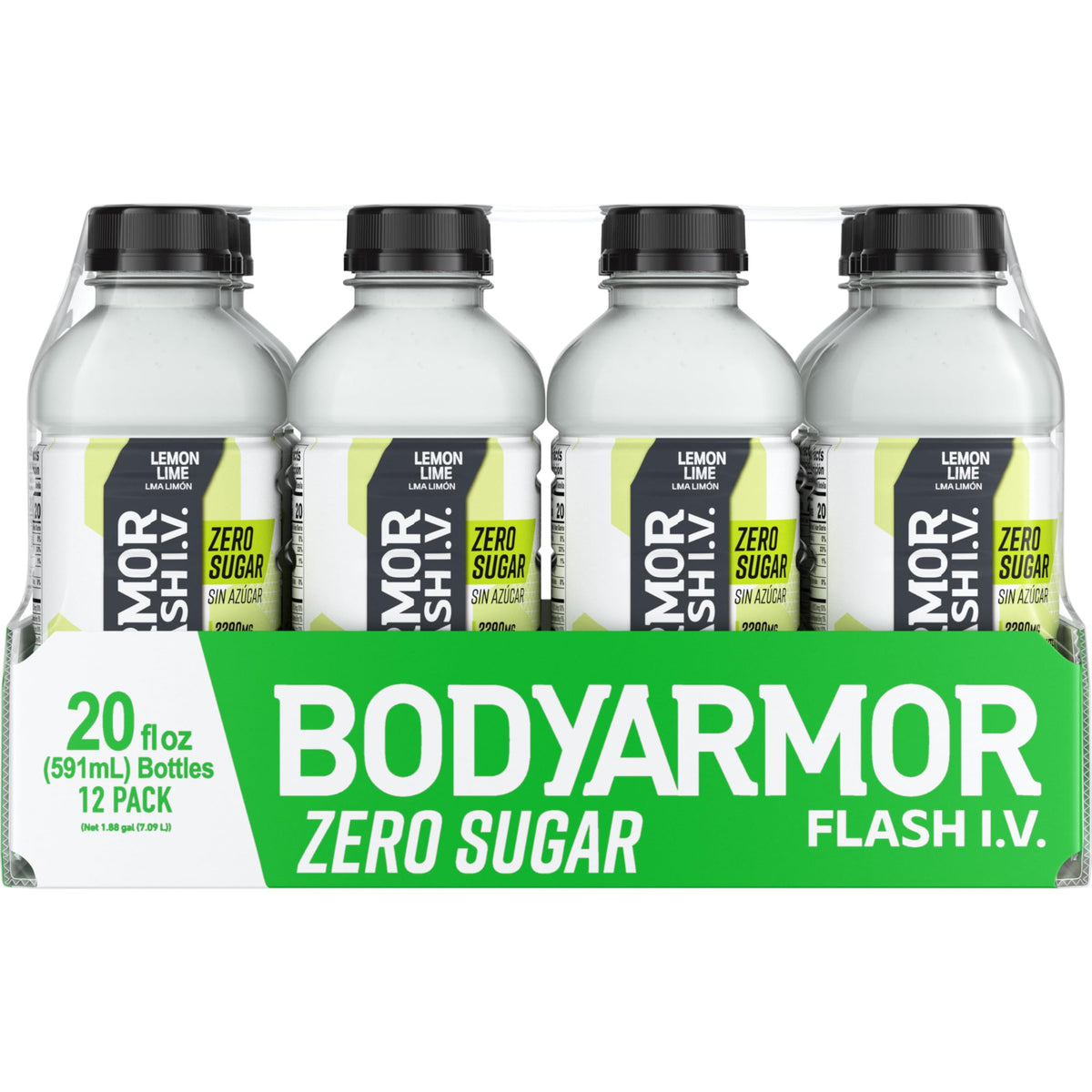 BODYARMOR Flash I.V. lemon lime with ice showing refreshing hydration moment.