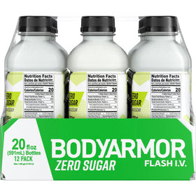 BODYARMOR Flash I.V. twelve-pack box displayed for convenient hydration.