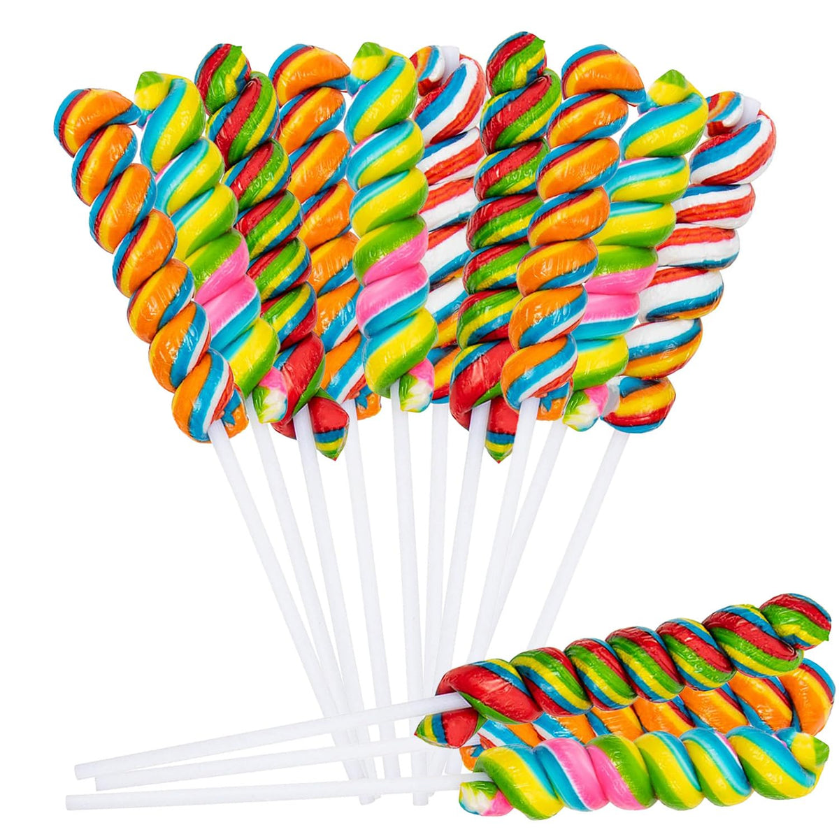 Imagine Splash Rainbow Twisty Pops pack front showing colorful party candy for events