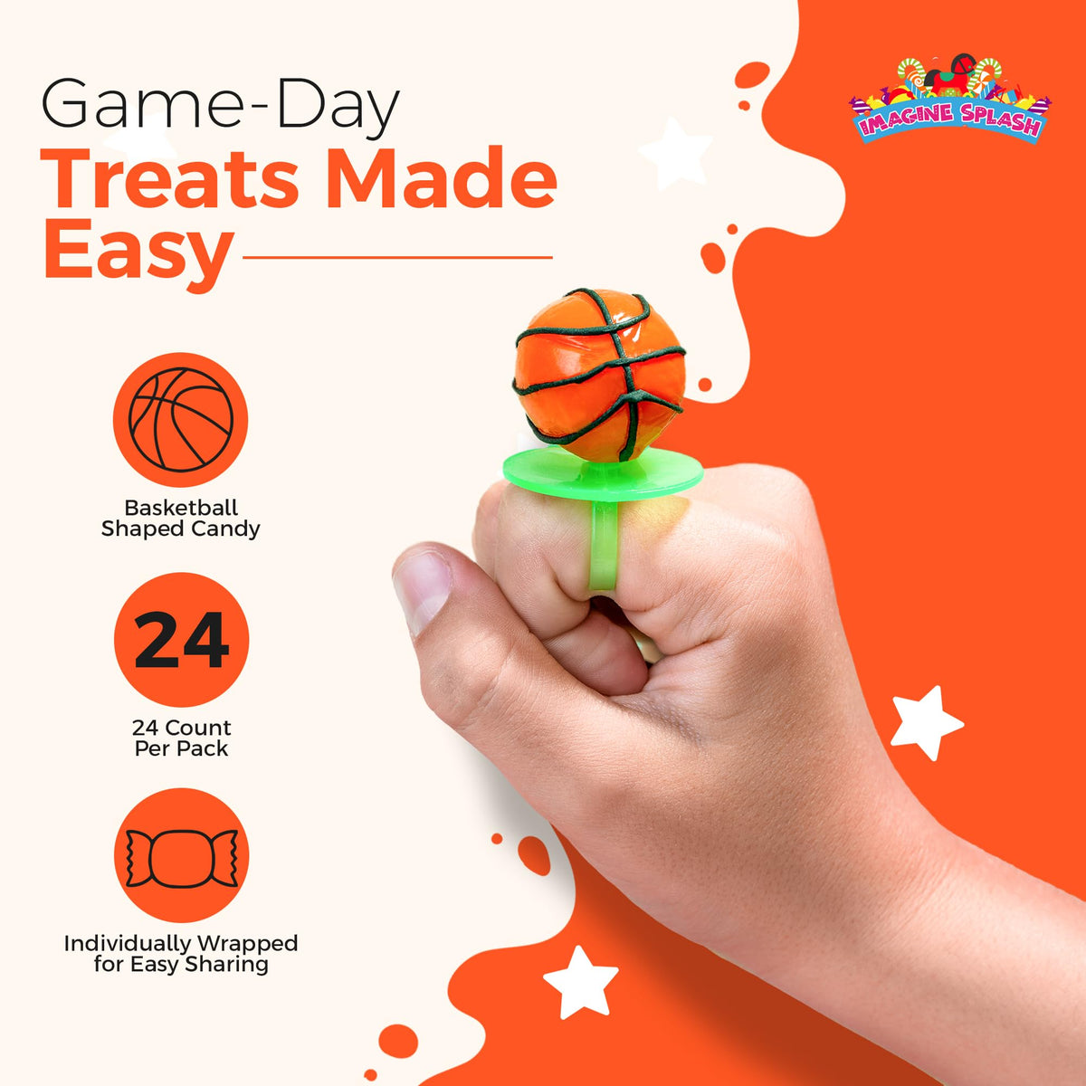 Imagine Splash wearable candy on a finger for playful snack time.