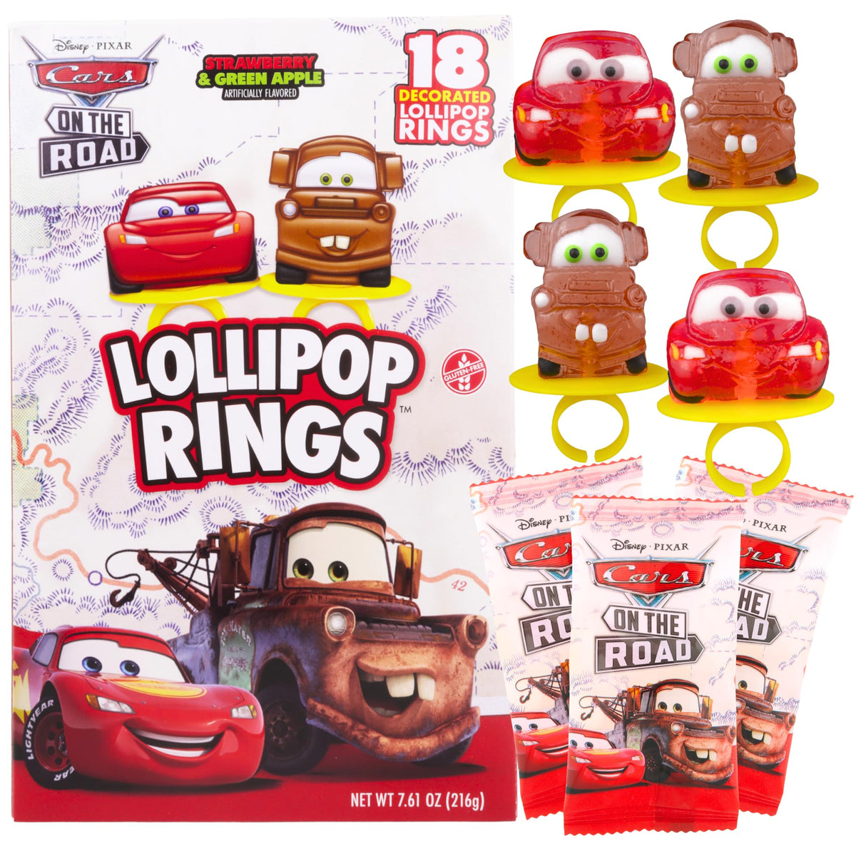 Imaginings 3 Disney Cars lollipop ring featuring Lightning McQueen for party fun and favors