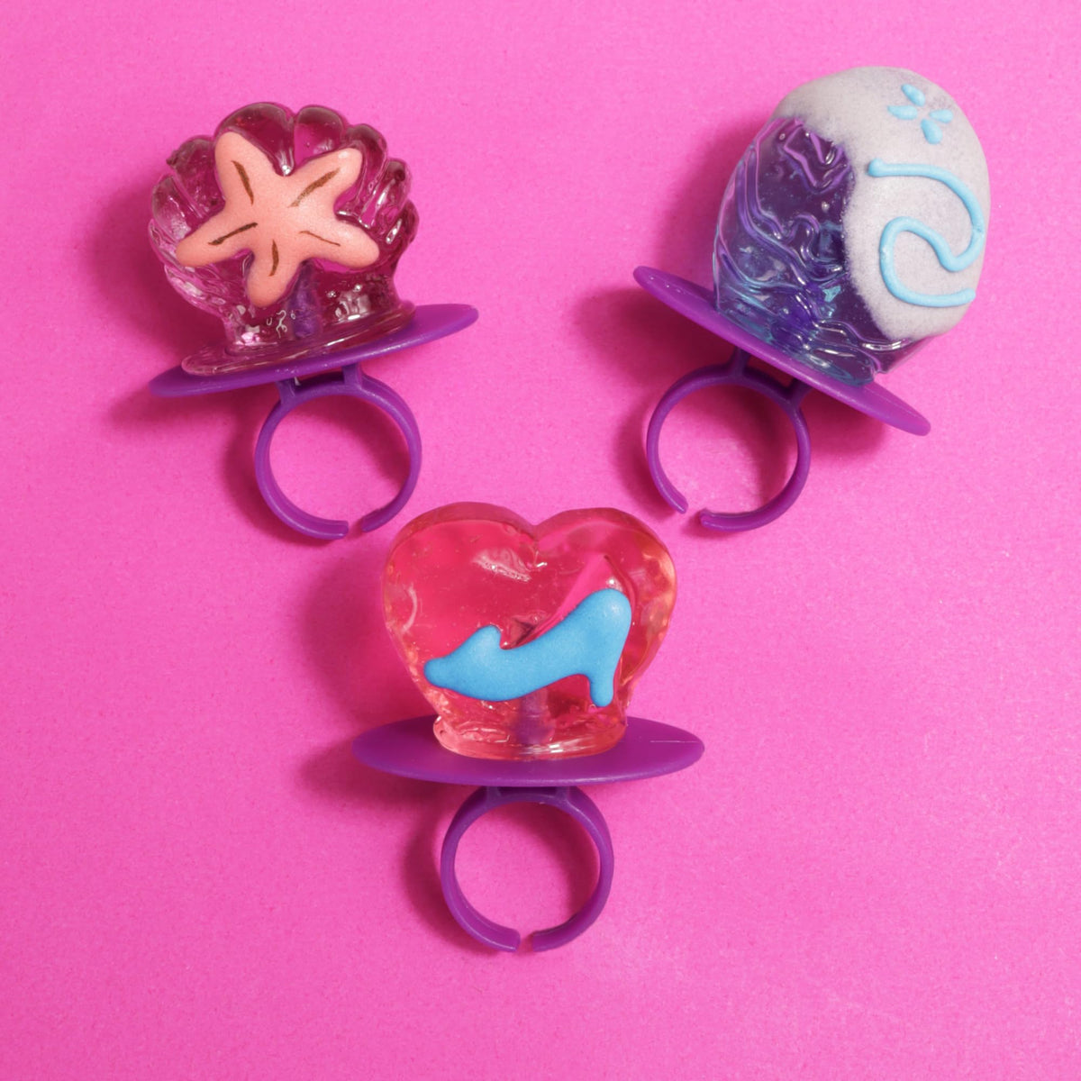 Imaginings 3 individually wrapped lollipop rings stay fresh for gifting.