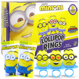 Imaginings 3 Minions lollipop ring pink strawberry flavor adds bright sweetness to celebrations.