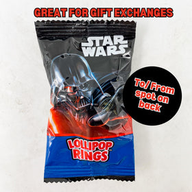 Imaginings 3 Star Wars lollipop rings in display tray for quick grabbing.