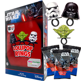 Imaginings 3 Star Wars candy lollipop rings in packaging, ideal for party favors.