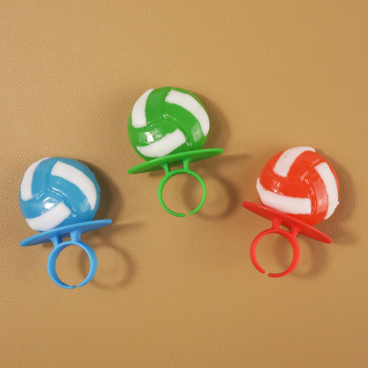 Imaginings 3 volleyball lollipop ring in green apple as a fun school event treat.