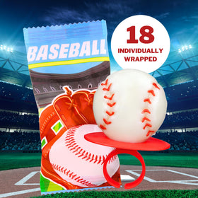 Imaginings 3 Baseball Lollipop Ring green apple flavor adds color to goodie bags.