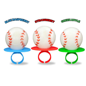 Imaginings 3 Baseball Lollipop Ring strawberry flavor for kids' events.