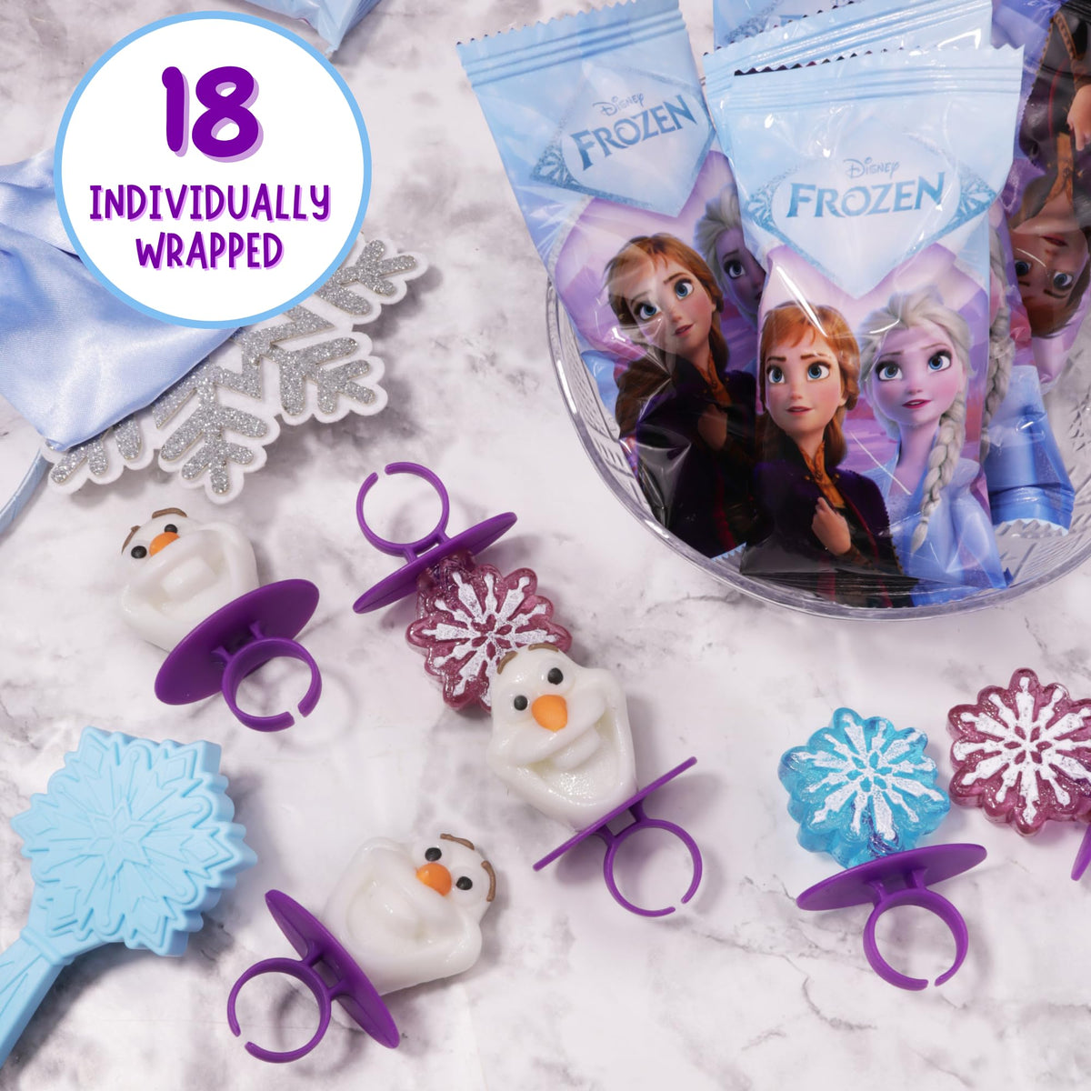 Imaginings 3 Disney Frozen Lollipop Rings party favors, easy to hand out during celebrations.