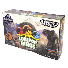 Imaginings 3 Jurassic World lollipop ring with dinosaur imagery for themed celebrations.