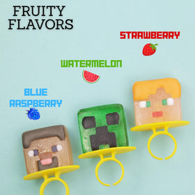 Imaginings 3 Minecraft Lollipop Rings on display for easy grab-and-go access