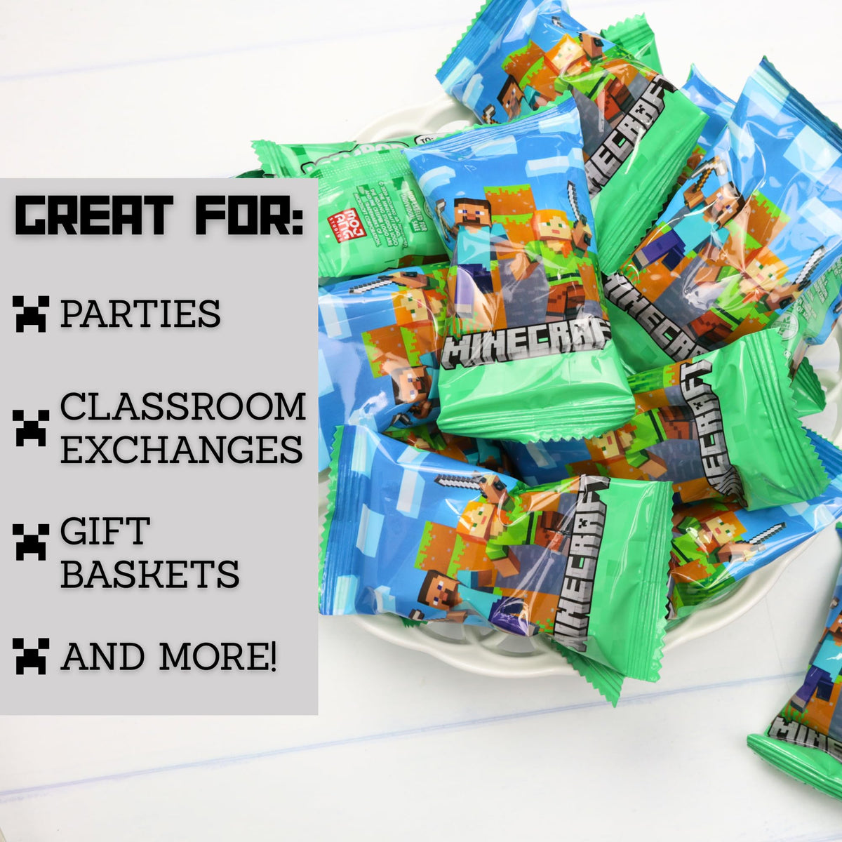 Imaginings 3 Minecraft Lollipop Rings offer assorted flavors for candy bowls