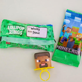 Imaginings 3 Minecraft Lollipop Rings as wearable rings with edible candy inside