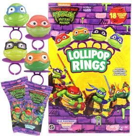 Imaginings 3 TMNT Leonardo lollipop ring with face for classroom exchanges.