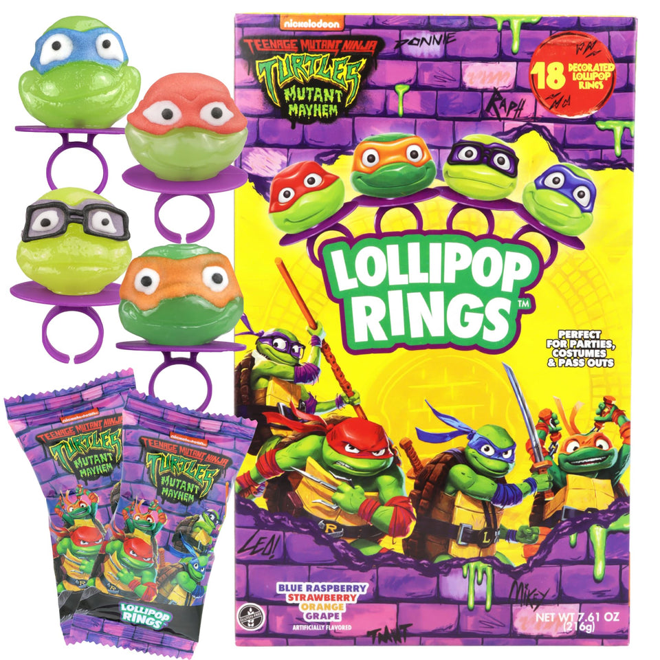 Imaginings 3 TMNT Leonardo lollipop ring with face for classroom exchanges.
