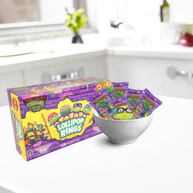 Imaginings 3 TMNT lollipop ring flavor variety blue raspberry, strawberry, grape, orange.