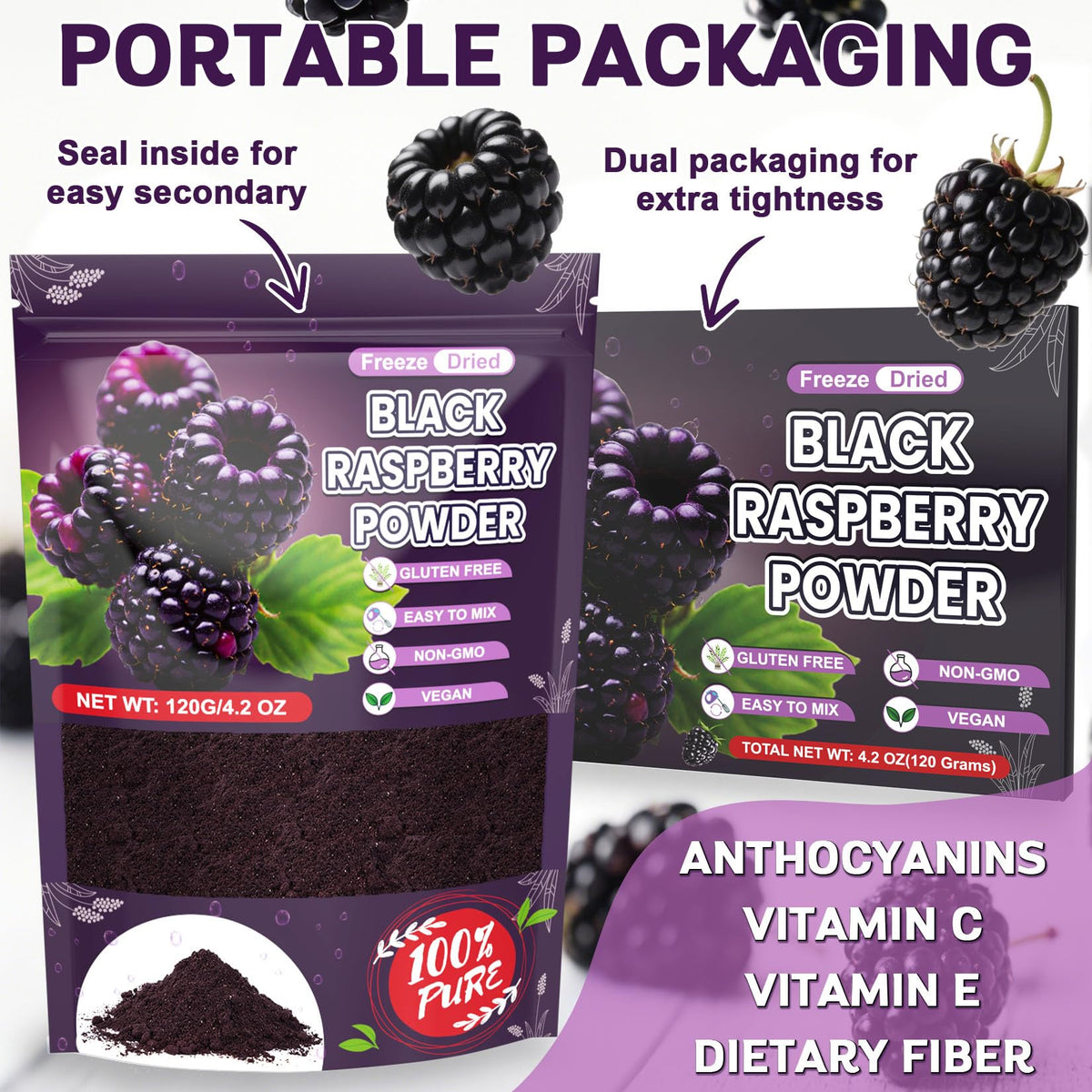 IMakArt Raspberry Powder smoothie adds vibrant color and fruity flavor.