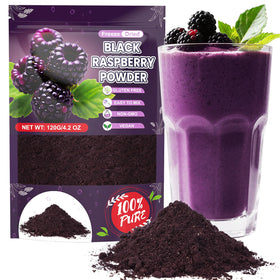 IMakArt Freeze Dried Black Raspberry Powder packaging with reseal strip preserves freshness.
