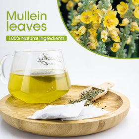 iMATCHME Mullein Leaf Tea label notes caffeine-free formula
