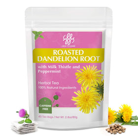 iMATCHME packaging shows Organic Roasted Dandelion Tea with peppermint for a caffeine-free ritual