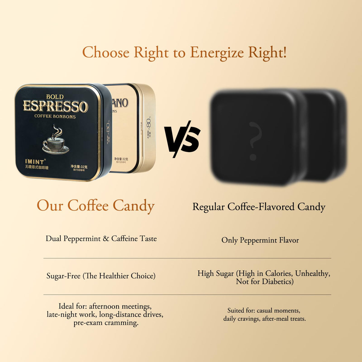 IMINT Sugar-Free Coffee Mints no artificial colors for pure flavor and color-free appeal