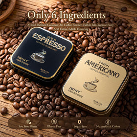 IMINT Sugar-Free Coffee Mints close-up showing caffeinated bite and flavor