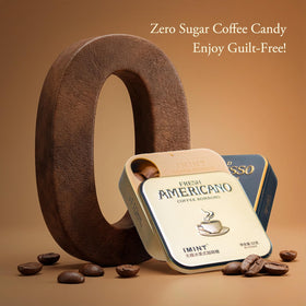 IMINT Sugar-Free Coffee Mints dispensing from tin for on-the-go energy
