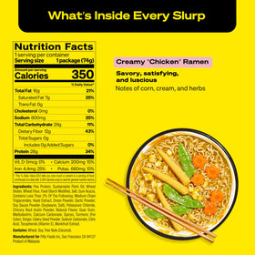 Immi Creamy Chicken Ramen ingredients corn and herbs visible for fresh flavor.