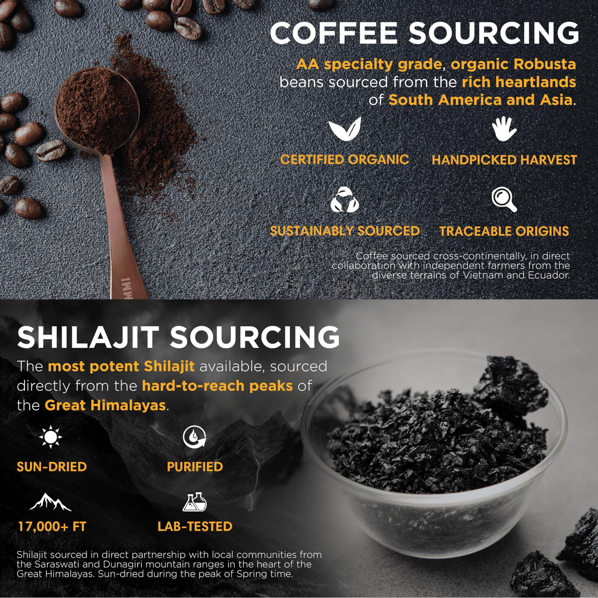 Immortal Drip packaging label emphasizes purity and traceable origins