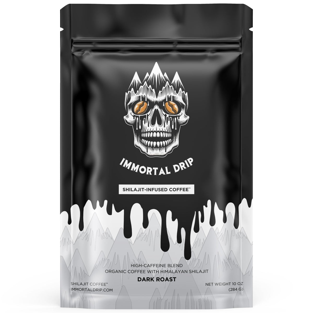 Immortal Drip Shilajit Coffee cup steaming for a focused morning boost