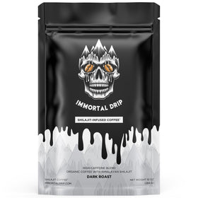 Immortal Drip Shilajit Coffee cup steaming for a focused morning boost
