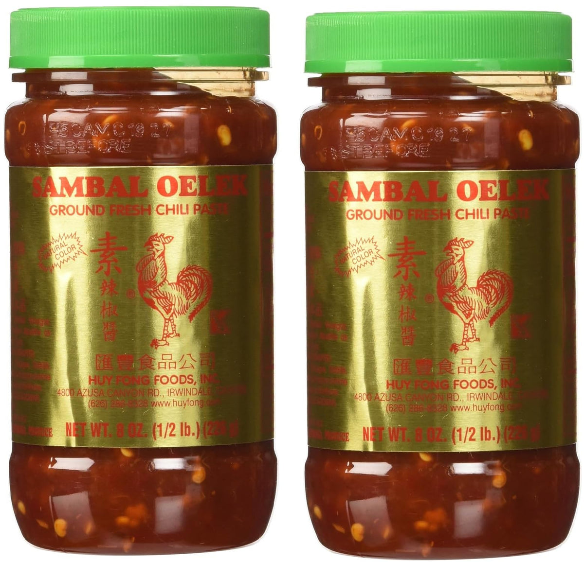 iMoZai Sambal Oelek 8 Oz pack of 2 jars ready to boost flavor.