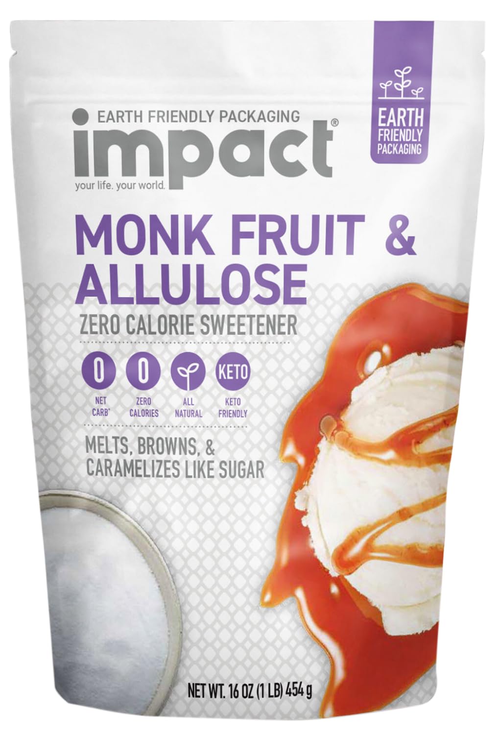 Impact Your Life monk fruit allulose sweetener crystal texture mimicking sugar sweetness