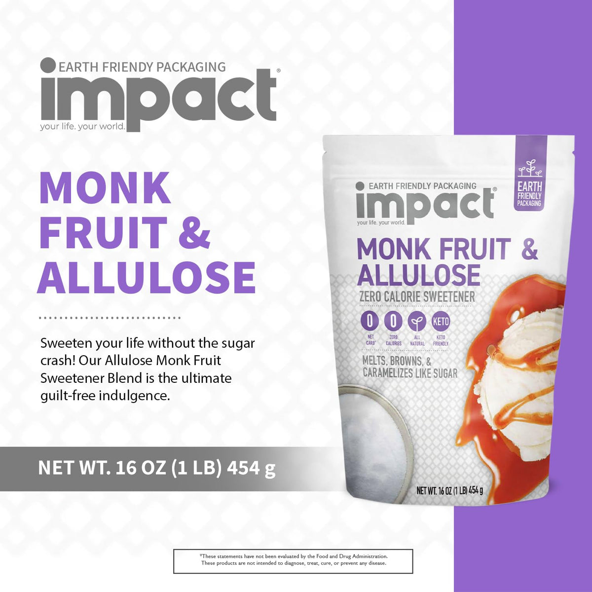 Impact Your Life monk fruit allulose sweetener one-to-one substitution in recipes
