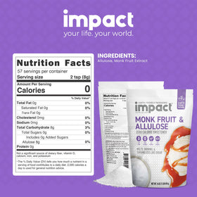 Impact Your Life monk fruit allulose sweetener pour action for easy baking