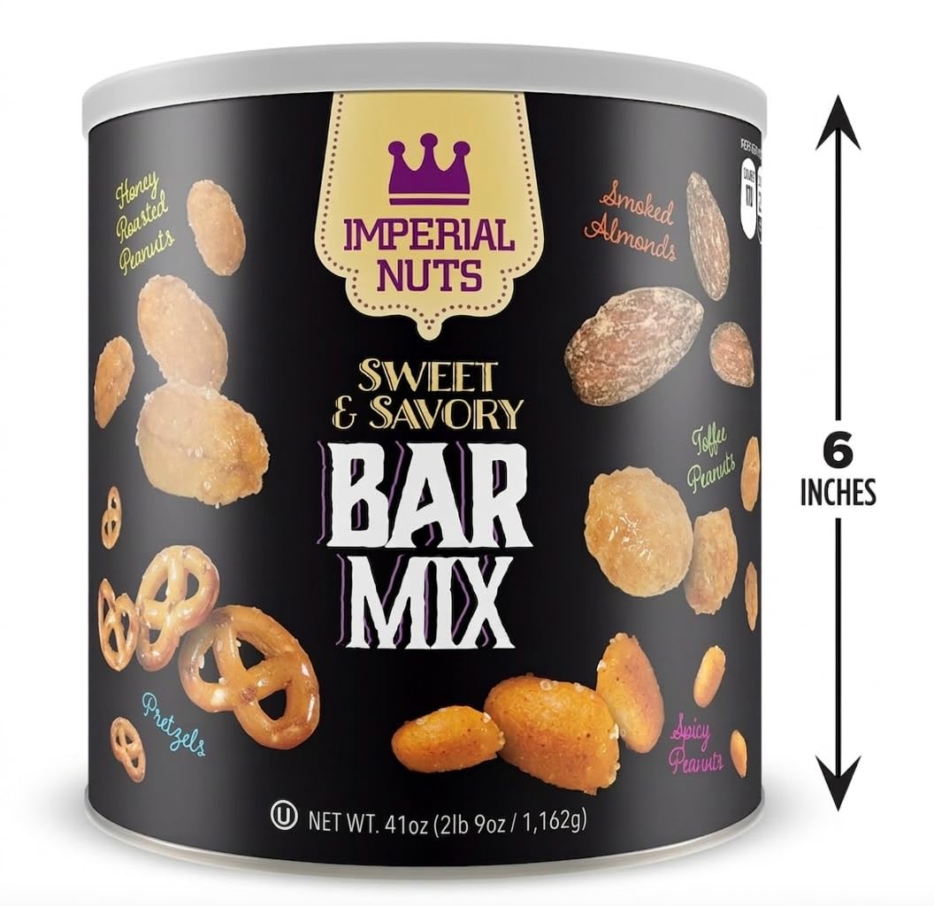 Imperial Nuts Bar Mix honey roasted peanuts balance sweet and salty notes.