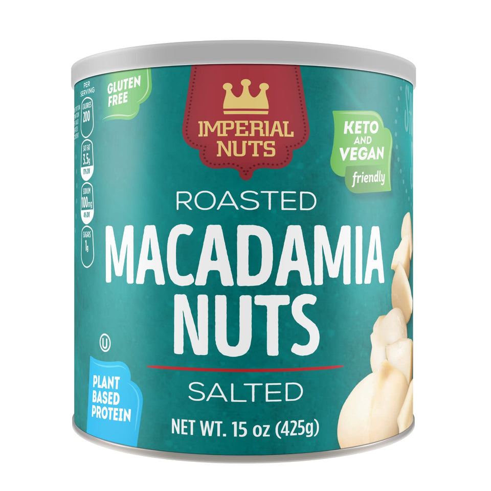 Imperial Nuts Macadamia Salted Roasted closeup highlighting buttery texture and crisp bite