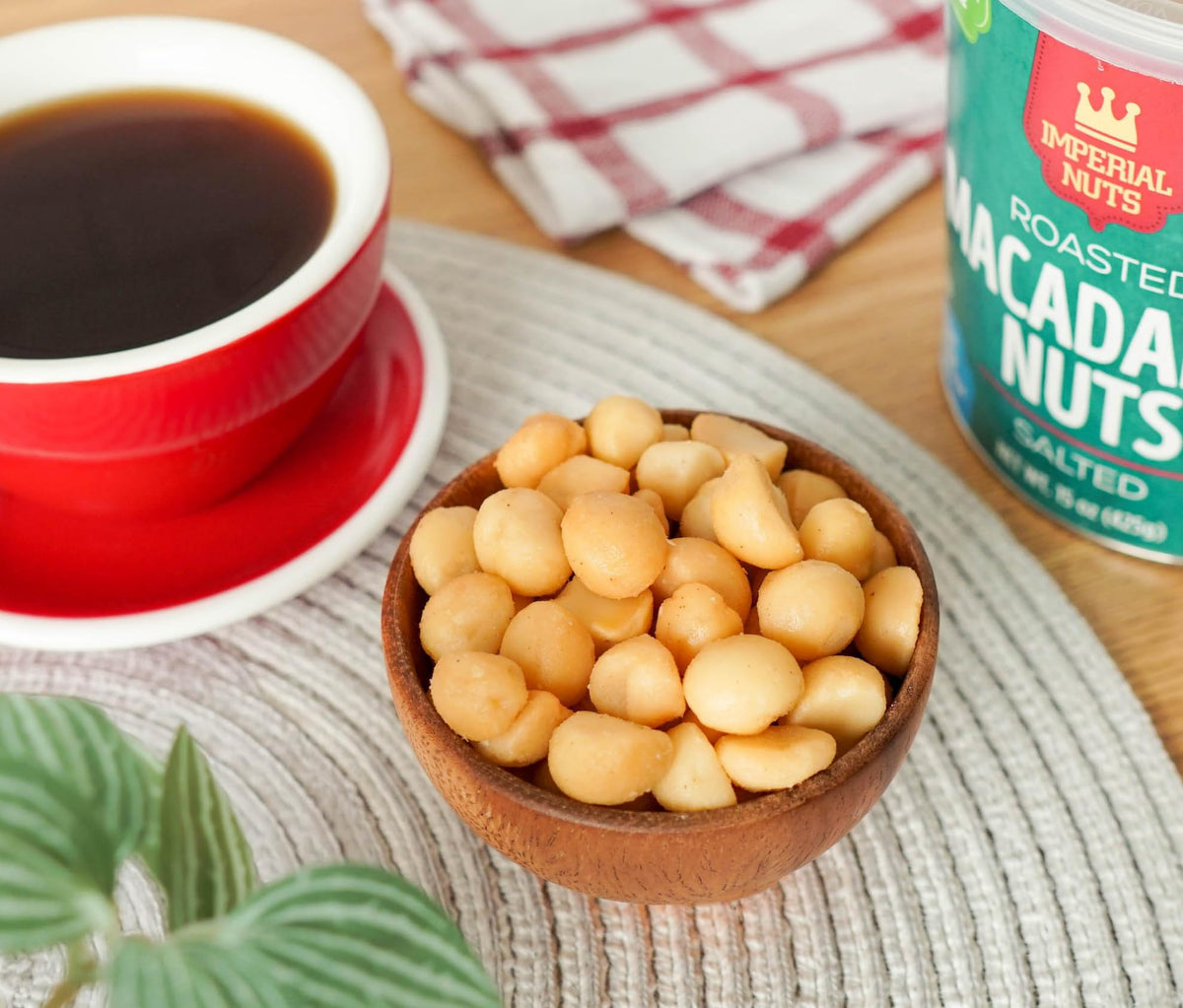 Imperial Nuts Macadamia Salted Roasted on a salad for crunchy luxury