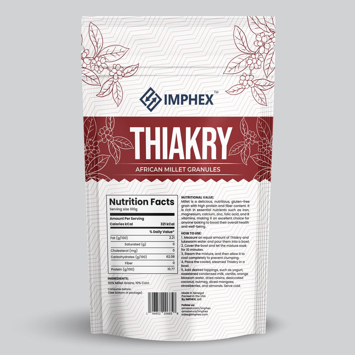 IMPHEX Thiakry dining-table setup conveys ready-to-serve African dessert