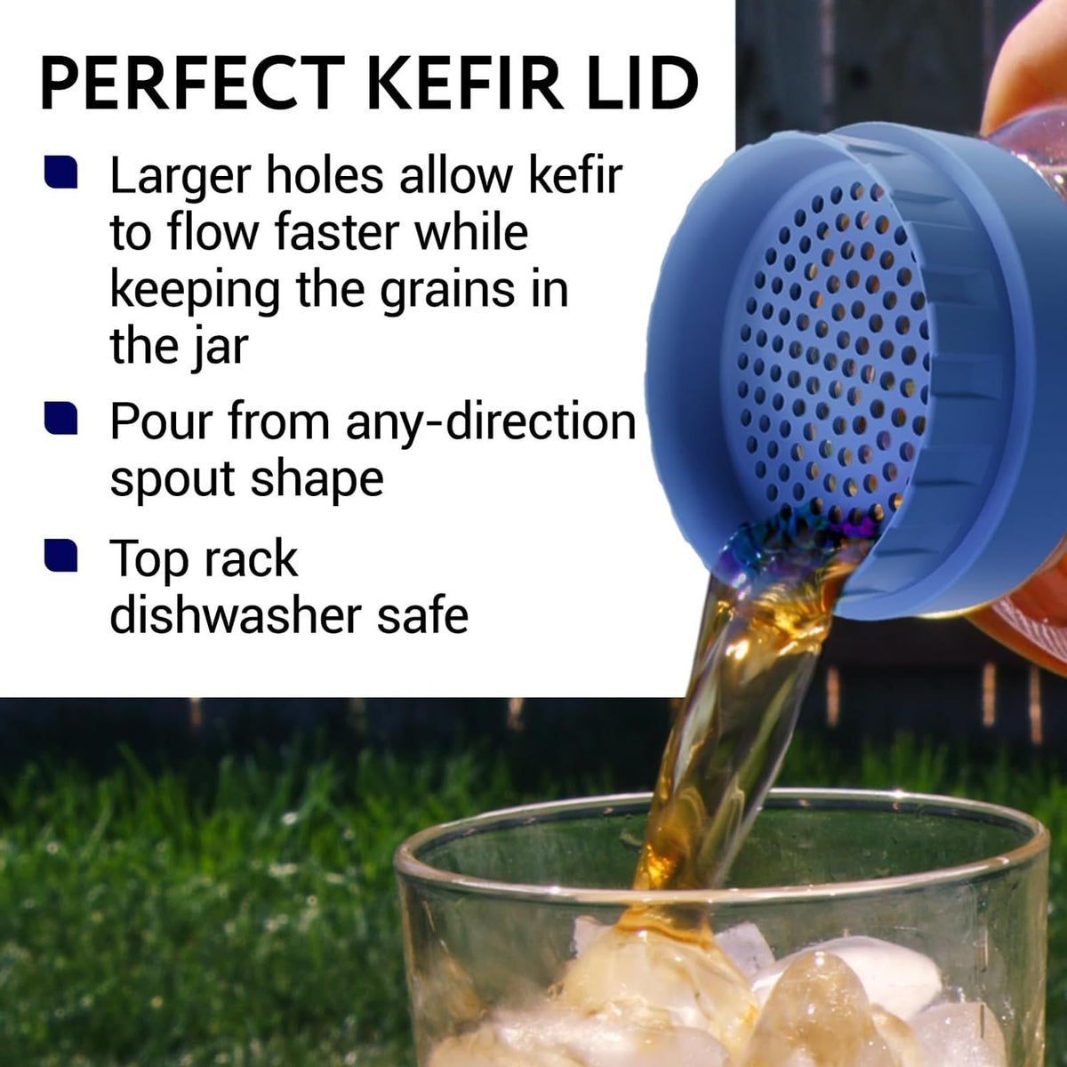 IMPRESA blue kefir lid compatible with starter culture and jars