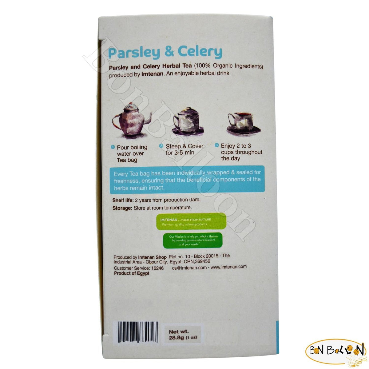 Imtenan parsley-celery tea cups ready to enjoy, a caffeine-free moment for any time of day.
