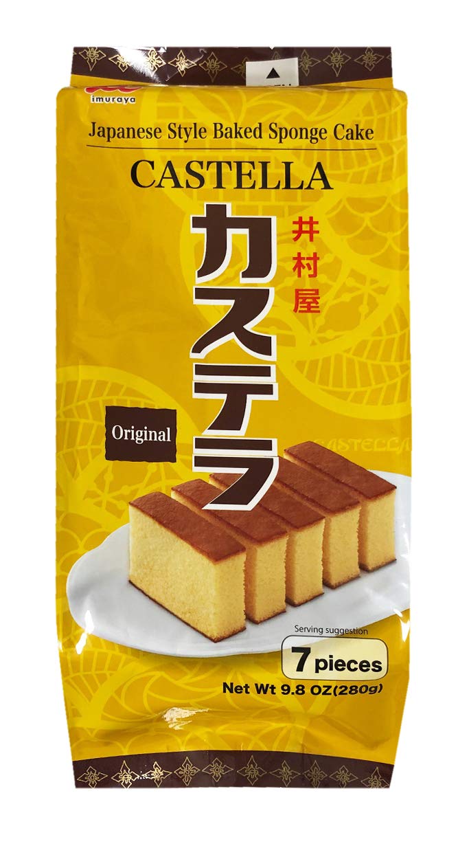 Imuraya original sponge cake slices, convenient pre-sliced snack for tea time.