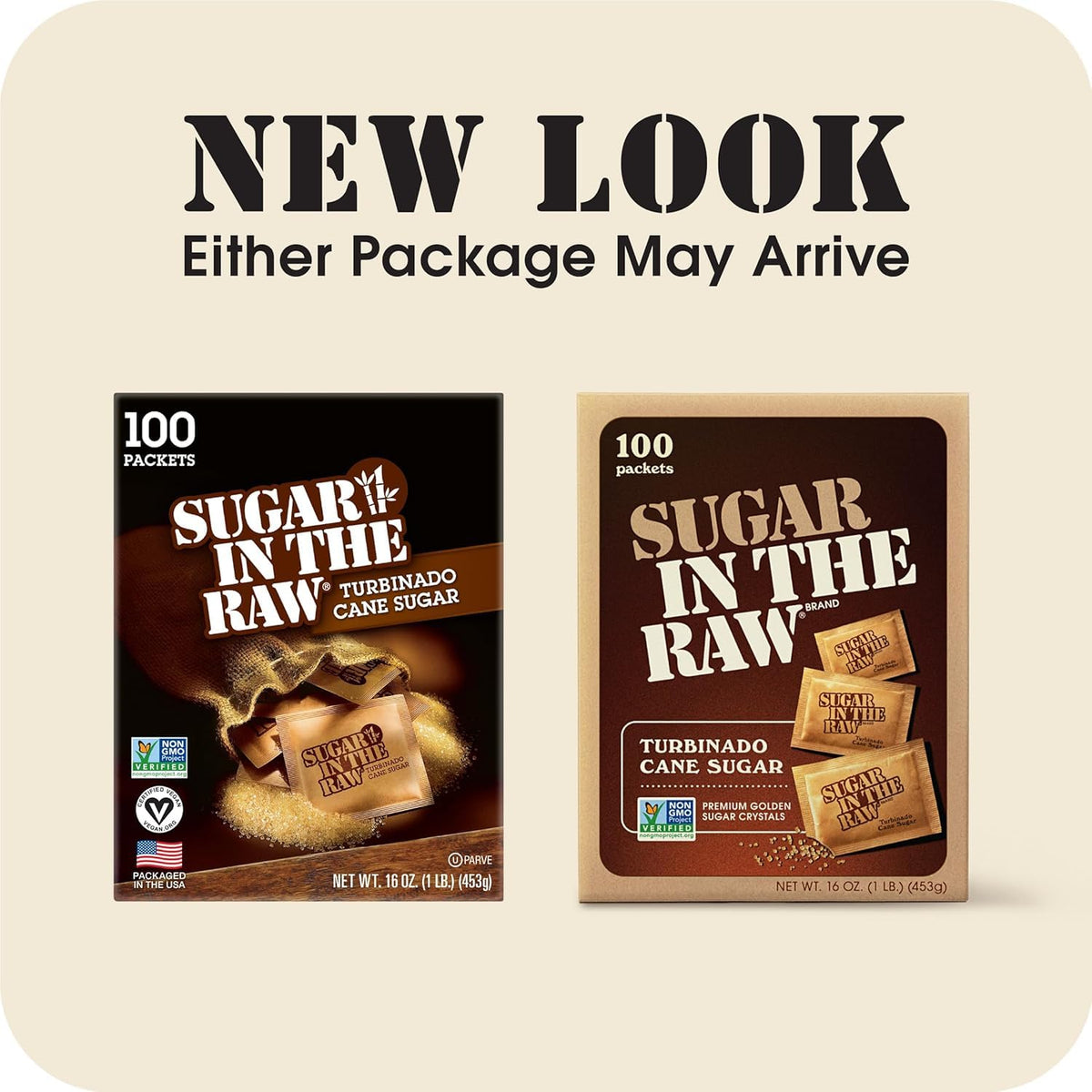 IN THE RAW packaging highlighting Non-GMO Project Verified status