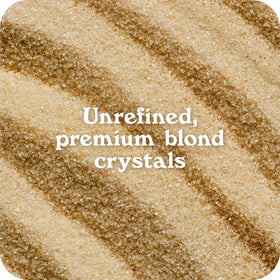 Close-up of IN THE RAW Organic White sugar granules showing natural color.
